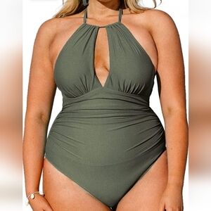 NEW! Olive green swimsuit! Plus size vacation travel pool beach!